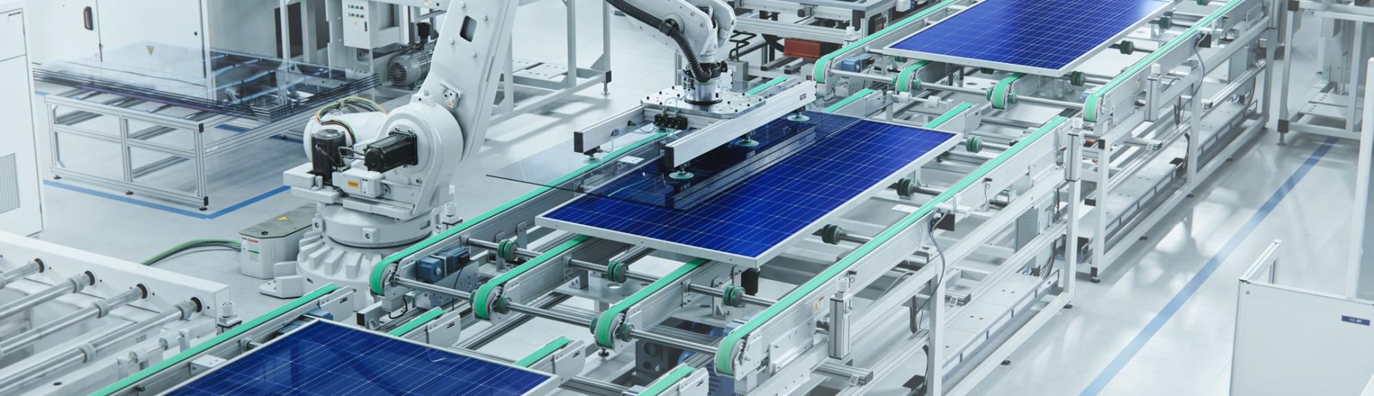 Ligne de production - convoyeur de panneaux photovoltaiques