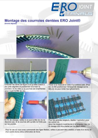 Montage des courroies dentées ERO Joint