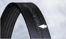 Courroie Poly-V avec abrasion sur le dos